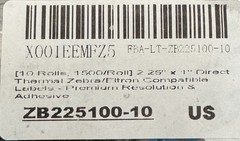 10 Zebra Eltron Thermal Printer Rolls 1500 Labels 2.5&Prime; x 1&Prime; Betckey ZB225100-10
