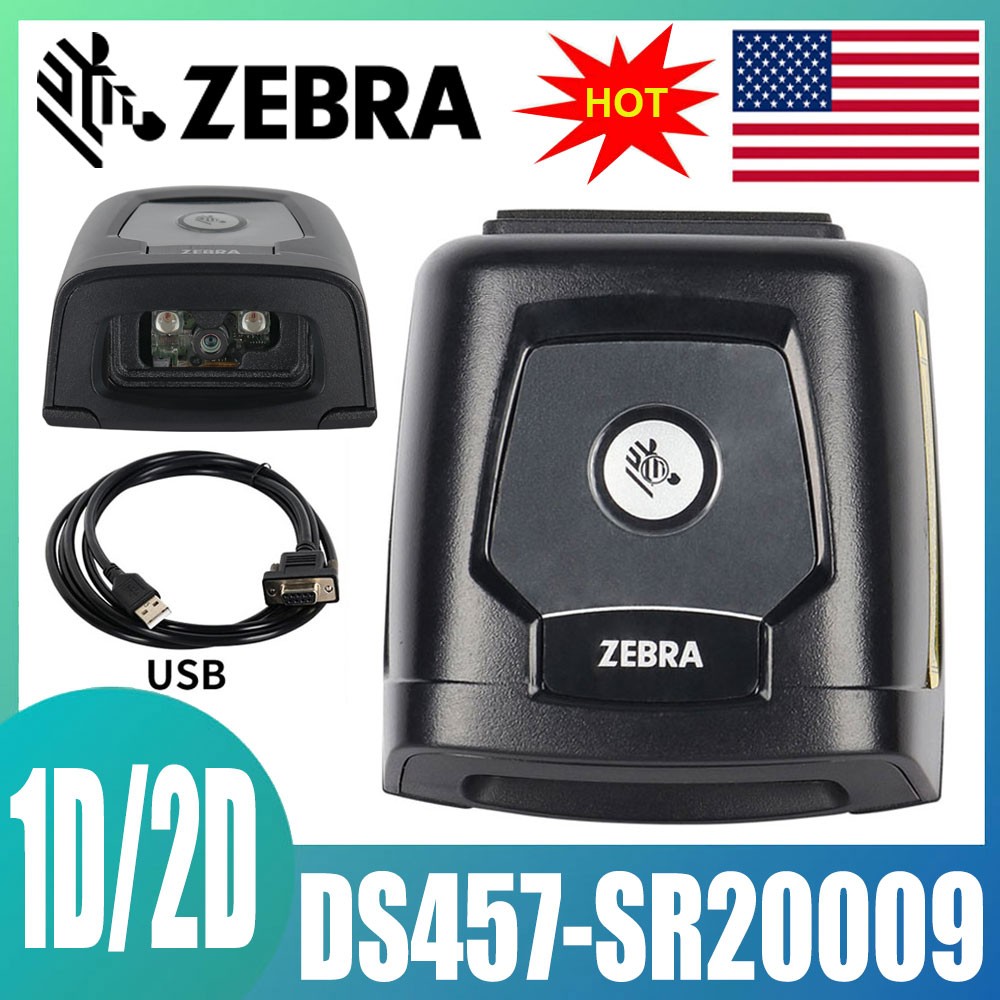 Zebra DS457-SR20009 2D Fixed Mount Barcode Scanner Reader W/ USB Cable US Stock