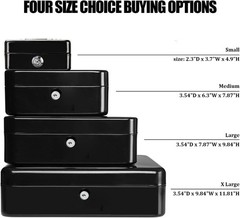 Portable Steel Lock Box with Key Control & Compartments – Ideal for Cash Storage