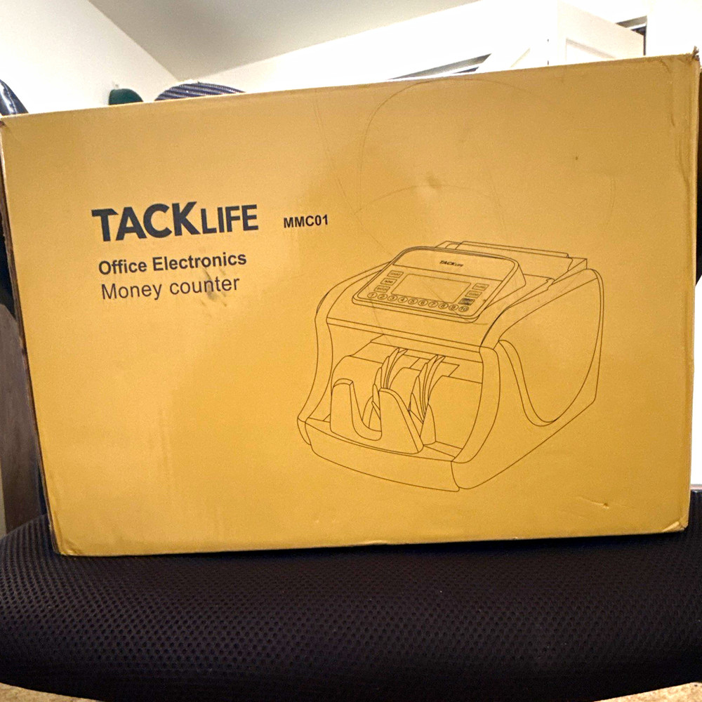 TACKLIFE MMC01 Bill Counter Machine Electric Wired Adjustable Tray Plastic