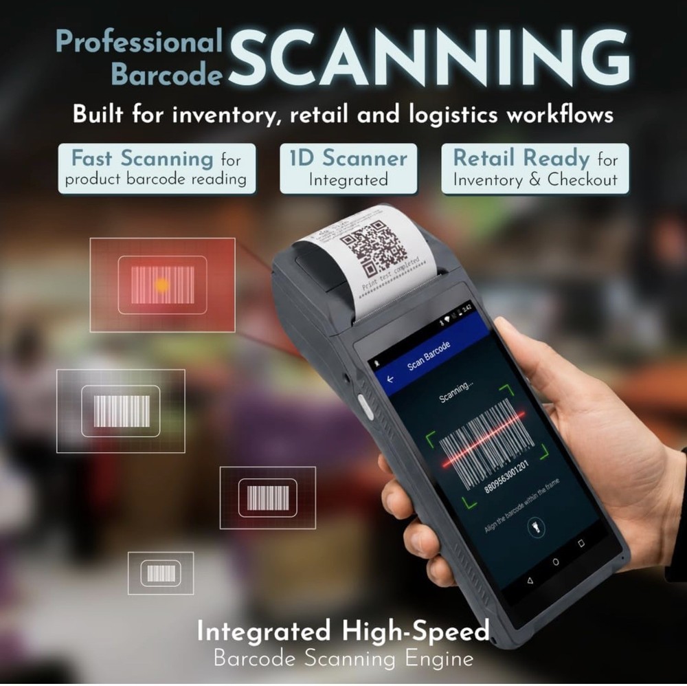 NEW Q2i Android 8.1 POS Terminal Receipt Printer 4G WiFi Touchscreen Tested