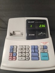 Sharp XE-A102 Electric Cash Register No Keys/Paper Roll Or Manual