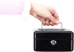 Durable Waterproof Cash Box with Key Lock & Removable Money Tray – Compact Size