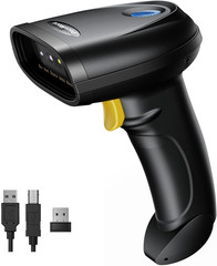 Bluetooth 1D&2D Barcode Scanner, 3-In-1 Bluetooth & USB Wired & 2.4G Wireless QR