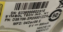 Symbol DS6708 USB Wired Barcode Scanner (DS6708-SR20001ZZR), Gray « N2D »
