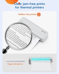 4 Rolls 100 Sheets 8.5×11 Inch Portable Printer Thermal Paper QuickDry