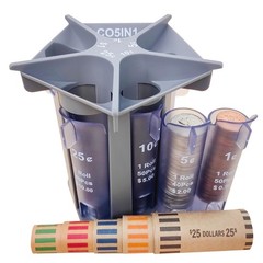 CO5IN1 Change Sorter Tube as Coin Counter Machine with Light Grey