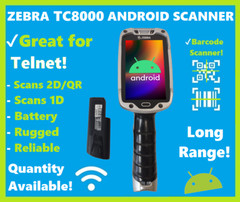 Zebra TC8000 Android Barcode Scanner 2D/1D/QR Long Range, TC80NH-3102K420NA!🔥⭐