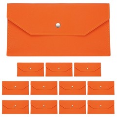 12Pcs PU Leather Envelope Wallet Money for Women Men,Orange