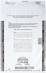 Banksupplies Ultima Blue White Deposit Bags 9W X 12H Opaque Tamper Evident Secur