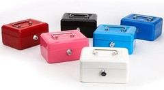 Waterproof Pink Cash Box with Key Lock – Compact and Portable for All Use