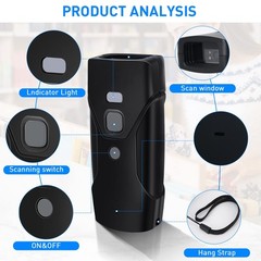 Bluetooth Barcode Scanner Mini 2D Portable Wireless 3in1 Handheld Reader