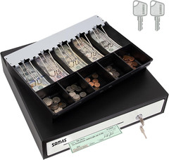 Sam4S 16&Prime; « Stainless Steel » Front Heavy Duty Black POS Cash Drawer with 5Bill/5C