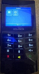 Equinox Luxe 6200m Payment Terminal w/ E51 Hub Swivel Base Power Supply Tested