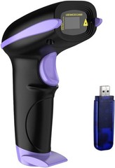 NADAMOO Wireless 1D Barcode Scanner USB Cordless Laser Reader Violet