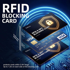 2 Pack RFID Blocking Card, Slim Contactless NFC Debit Credit Card Protector for