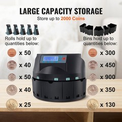 Quick Coin Counter 300 Coins/min 2000 Capacity USD Automated Sorter