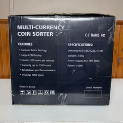 ANEKEN Multi-Currency Electric Digital Coin Sorter Counter LCD 300/min 1500