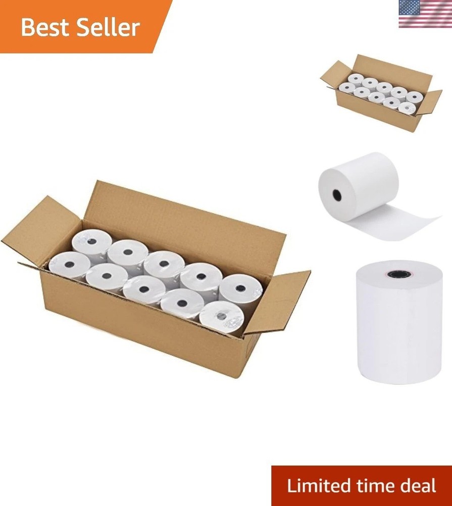 Precision Thermal Receipt Paper Rolls 3-1/8&Prime; x 230ft with Low-Alert Indicator