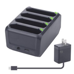 4-Slot Battery Charging Cradle for Zebra TC77 TC70 TC72 TC75 Large, Black