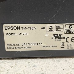 Epson TM-T88IV Thermal Receipt Printer USB /Ethernet Model M129H + Power Supply