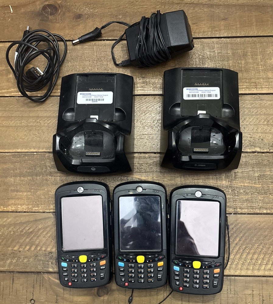 Motorola MC55A0 + 2 Zebra Barcode Scanners Lot w/ Chargers – AS-IS Parts/Repair
