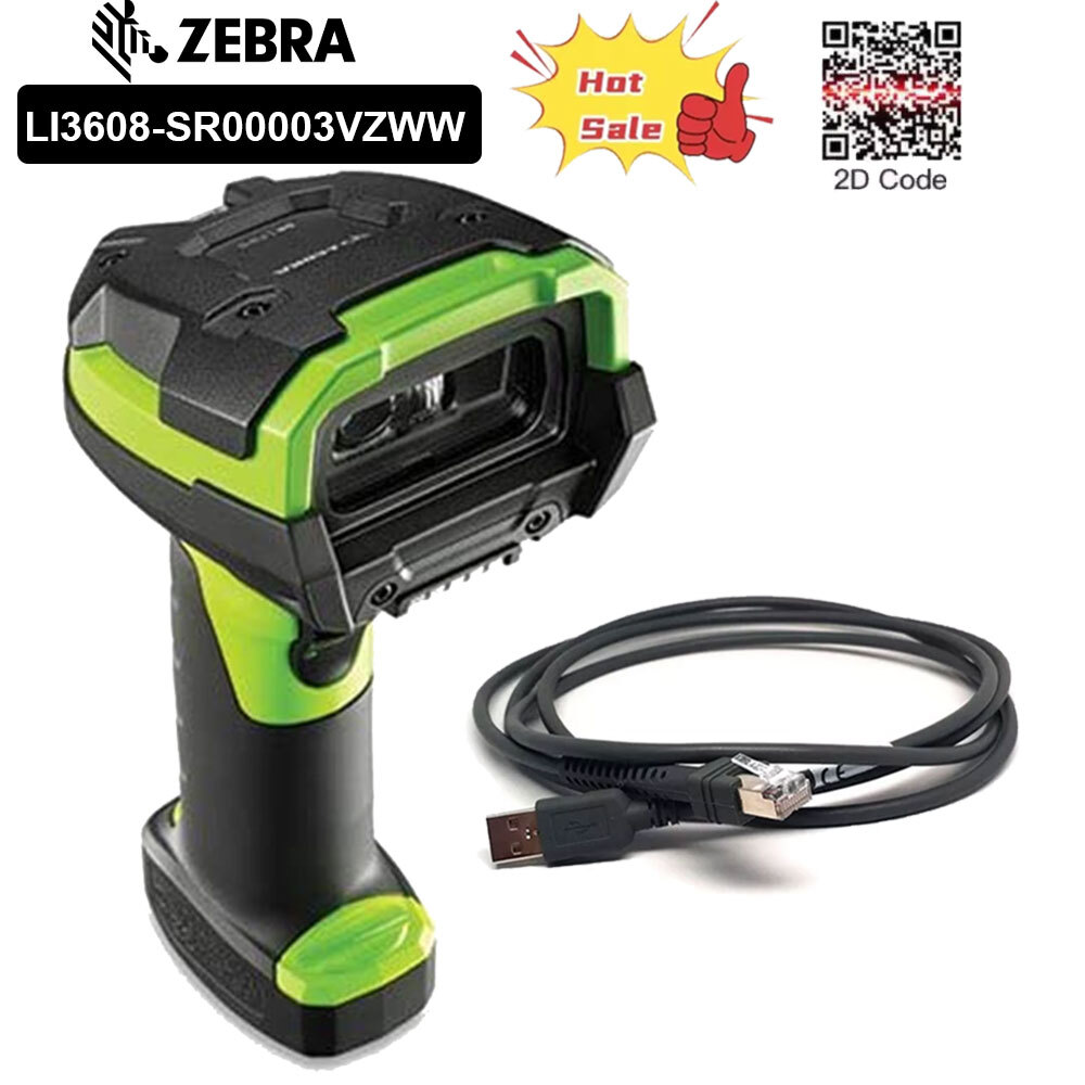 Zebra LI3608-SR00003VZWW Ultra-Rugged Handheld 1D Laser Barcode Scanner W/Cable