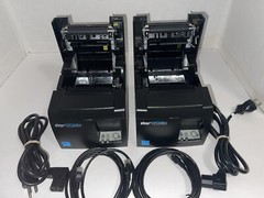 Star TSP100 TSP143IIILAN Thermal POS Receipt Printer w AC cord ETHERNET LOT OF 2