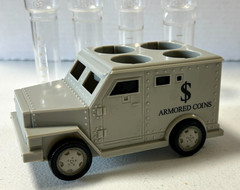 Vintage Toy Armored Coins Cash Truck Coin Sorter, 1, 5, 10, & 25 Cents