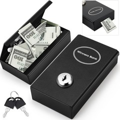 1 Pack Metal Box for Gamblers Pocket Sized Winner Bank Casino Cash Box with 2…