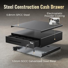 Cash Register Drawer 16 inch: 5 Bill 8 Coin Media Slot for POS, 415A