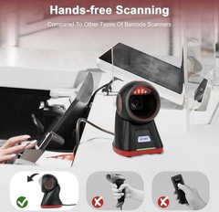 2D QR Hands-Free Barcode Scanner Omnidirectional Automatic Sensing Scanning B…