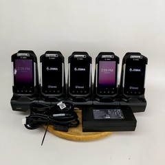 Lot of 5 Zebra TC700K TC70x Android Touch Computer Barcode Scanners w/ 5-Bay Doc