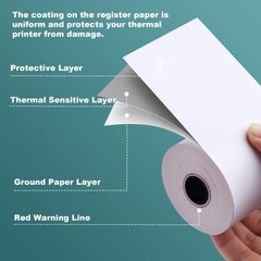 SJPACK Thermal Paper 2 1/4&Prime; x 50&prime; Pos Receipt Paper, 50 rolls Cash Register Roll
