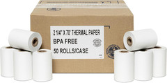 50 Rolls of Thermal Paper 2 1/4 by 70 Verifone VX520 First Data FD400 Nurit 8000