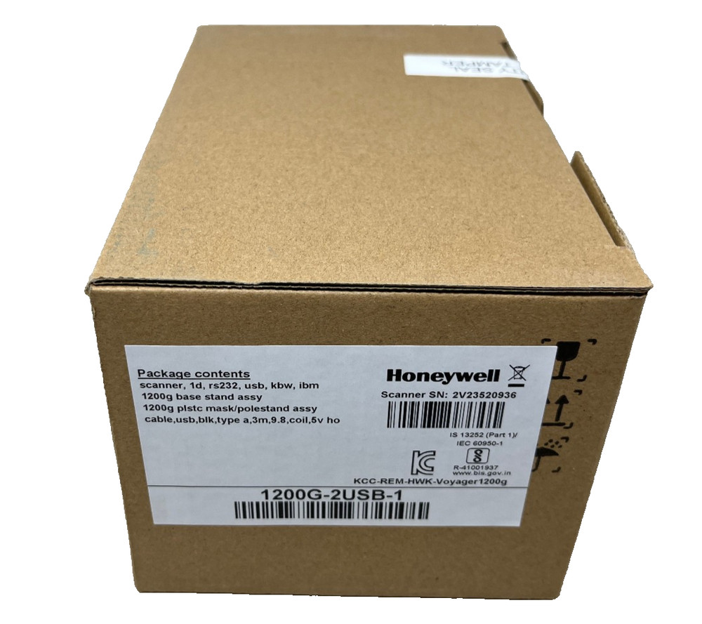 HONEYWELL 1200G-2USB-1 VOYAGER 1200G 1D, Laser, Kit With USB Cable And Stand