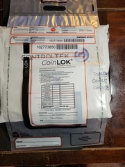 Controltek Coinlok 12 X 25 Clear 50 Bags Tamper Resistant Coin Bag Cash