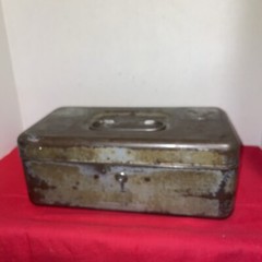 Vintage Metal Lit-Ning Products Cash Box- No Key-no Tray- Estate Find