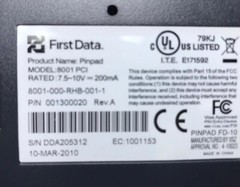 FIRST DATA FD-10C Pin Pad Card Reader POS Terminal 8001-pci