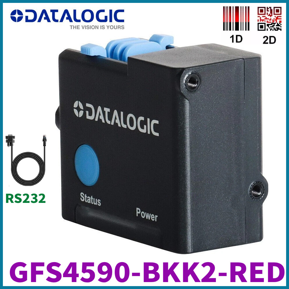 Datalogic Gryphon GFS4590-BKK2-RED 1D 2D Fixed Barcode Scanner With RS232 Cable