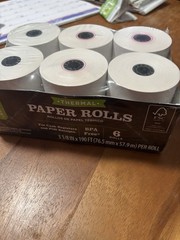 Thermal Paper 6 Rolls 3-1/8&Prime;x190&prime; Per Roll-Cash Registers & POS Receipts