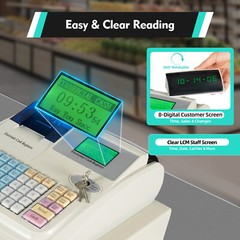 Electronic POS System Cash Register w/48 Keys 8 Digital LED Retail/Restaurant