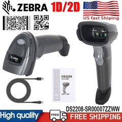 Zebra 1D 2D Handheld Barcode Scanner Reader With USB Cable DS2208-SR00007ZZWW US