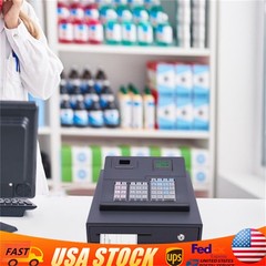 39 Keys Wired Lockable Electric Thermal Cash Register w/ Drawer for Catering US