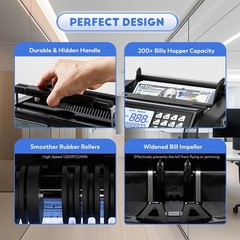 Money Counter Machine with Value Count,4&Prime; LED Display,Cash Counter for Dollar…