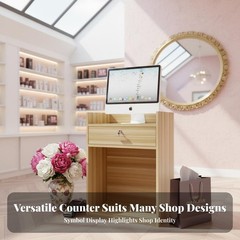 Shop Ier Desk with Storage Retail Counter Reception Desk Space Saving Small