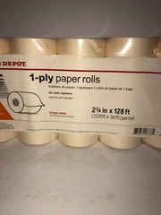 Office Depot 1-Ply Bond Paper Rolls 2.75”x128 10 Count White-RARE-SHIPS N 24 HRS