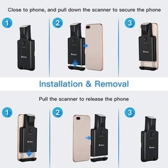 Upgraded QR Code Scanner Bluetooth Back Clip Android Barcode Scanner