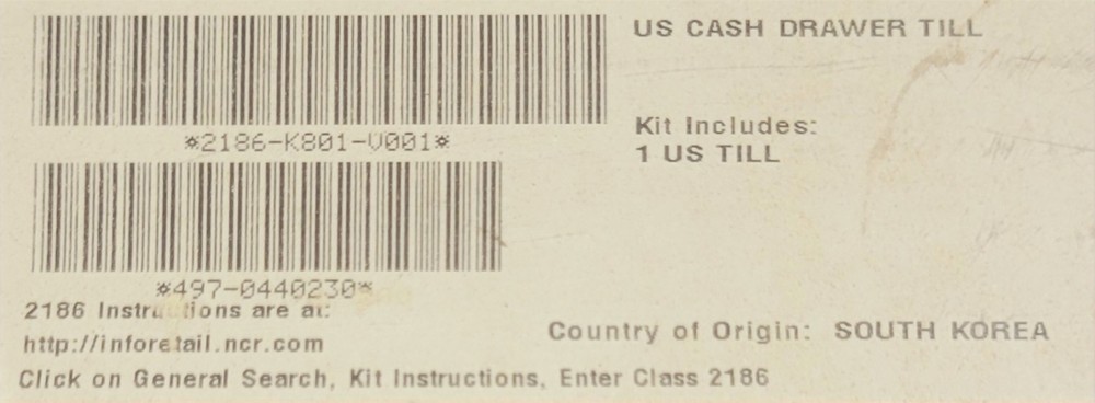 NCR US Cash Drawer Till Insert Cash Tray 5 Bill/5 Coin 2186-K801-V001