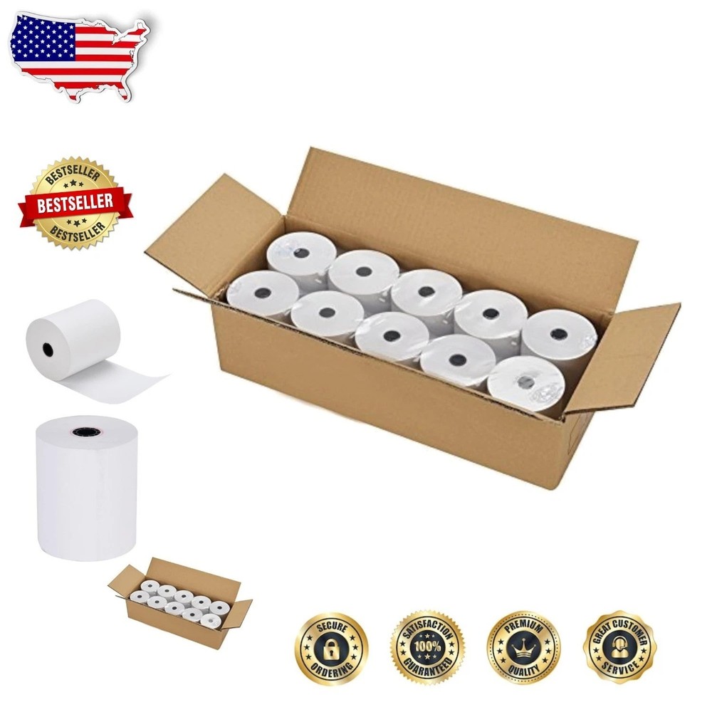 Thermal Receipt Paper Rolls 3-1/8&Prime; x 230ft, 30pk Biodegradable, Bright White POS